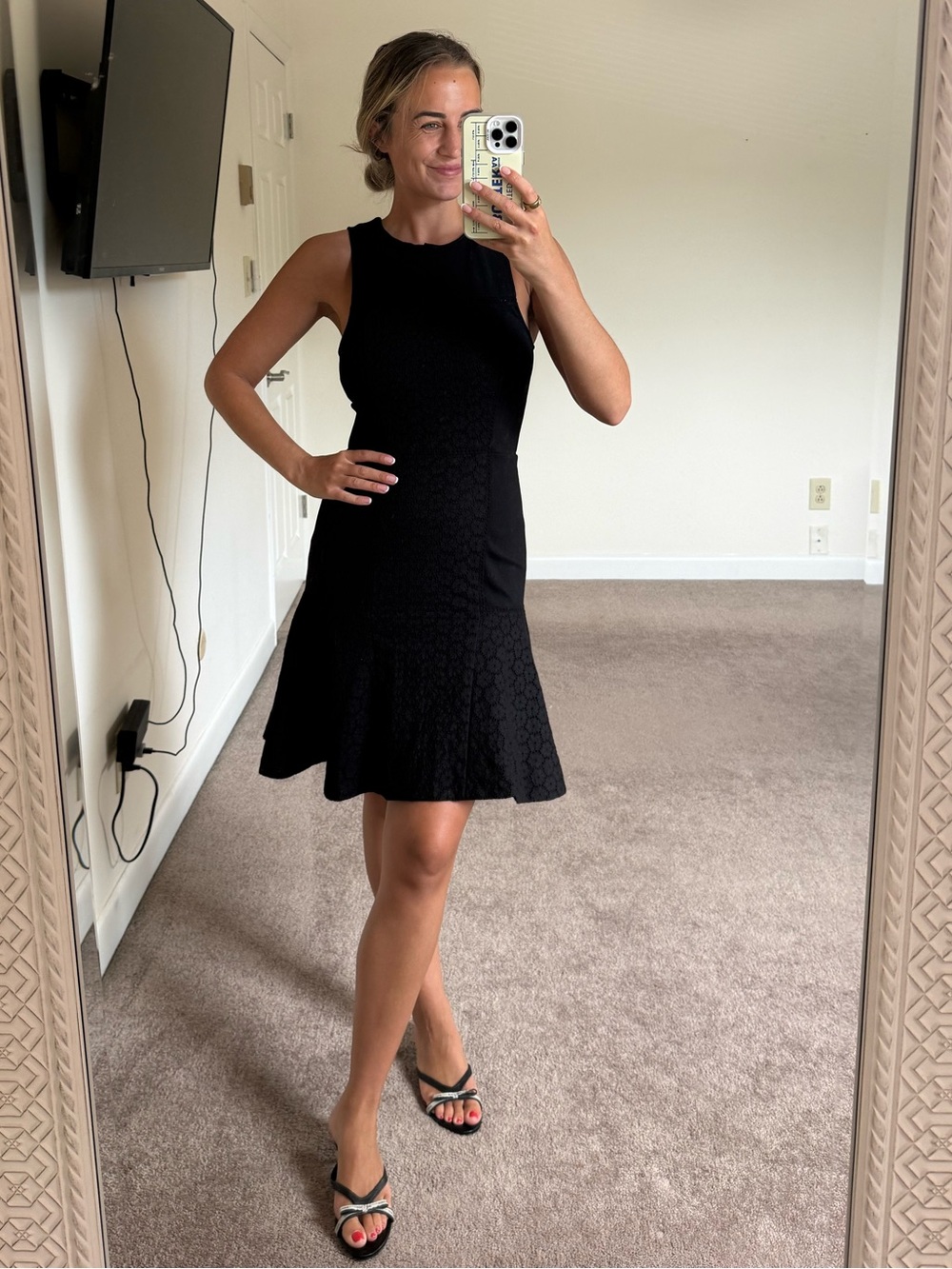 Jcrew collection Black eyelet dress size 0